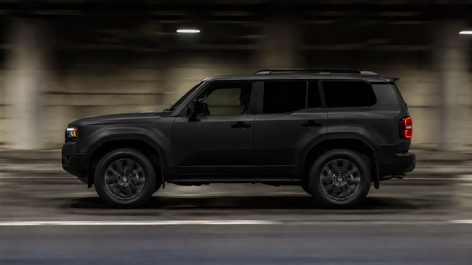 Toyota Prado in Matte Black color-change protection film